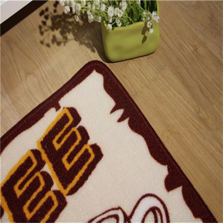 Flat Indoor Door Mats Coffee Shop Logo Nylon Material Oriental Design