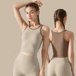 Fashionable Color XL Womens Sports Bra Blocking Edging Yoga Vest