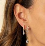 Religious Inspiration S925 Sterling Silver Gemstone Drop Earrings in 18K Gold