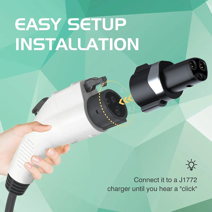 Chargepoint Level 2 to Type 1 Tesla Plug Mobile Supercharger for Home S1772 to Tesla Adapter Q2 Charging Station IP 55 80A