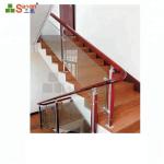Round / Square Stainless Steel Handrail Posts Satin Finished For 8mm Glass