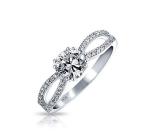 925 Sterling Silver Ring Micron Pave White Gold Plated for Women Wedding Couple