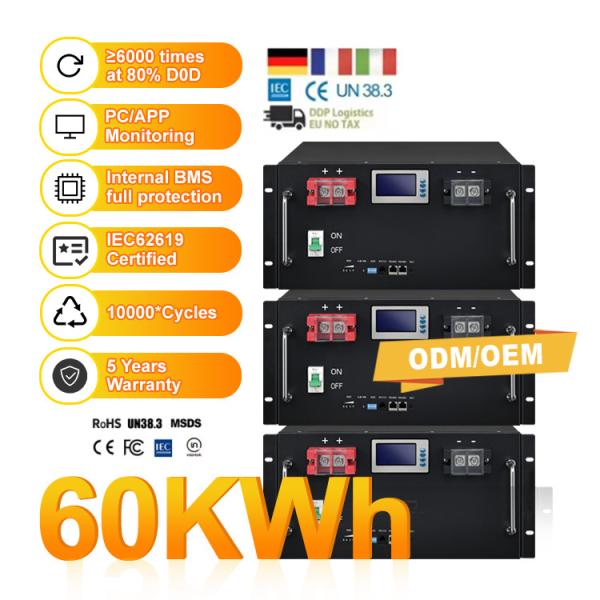 CAN Communication Port 51.2V 100Ah 150Ah 280Ah LiFePO4 Battery For Solar Power