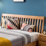 New Modern Simple Design King Size Oak Solid Wood Bedroom Furniture Nordic Bed
