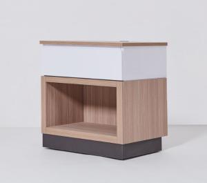 Wholesale American style Springhill suites hotel guestroom HPL one drawer oak and white finish night stand from china suppliers