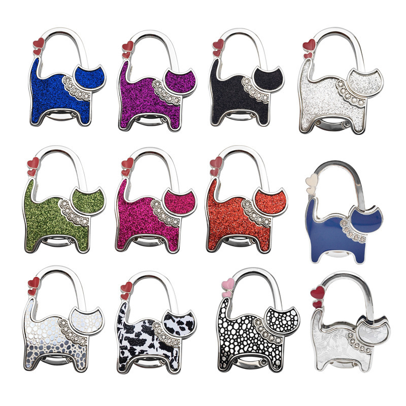 Table Bag Hanger Hook Foldable Zinc Alloy Material For Purse Long Handbag
