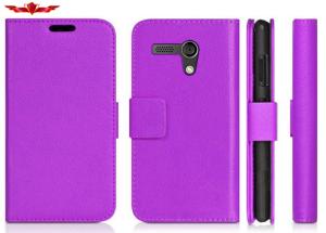 Wholesale MOTO G PU Cover Card Holder Wallet Leather Cases Accurate Holes Magnetic Buckle Design from china suppliers