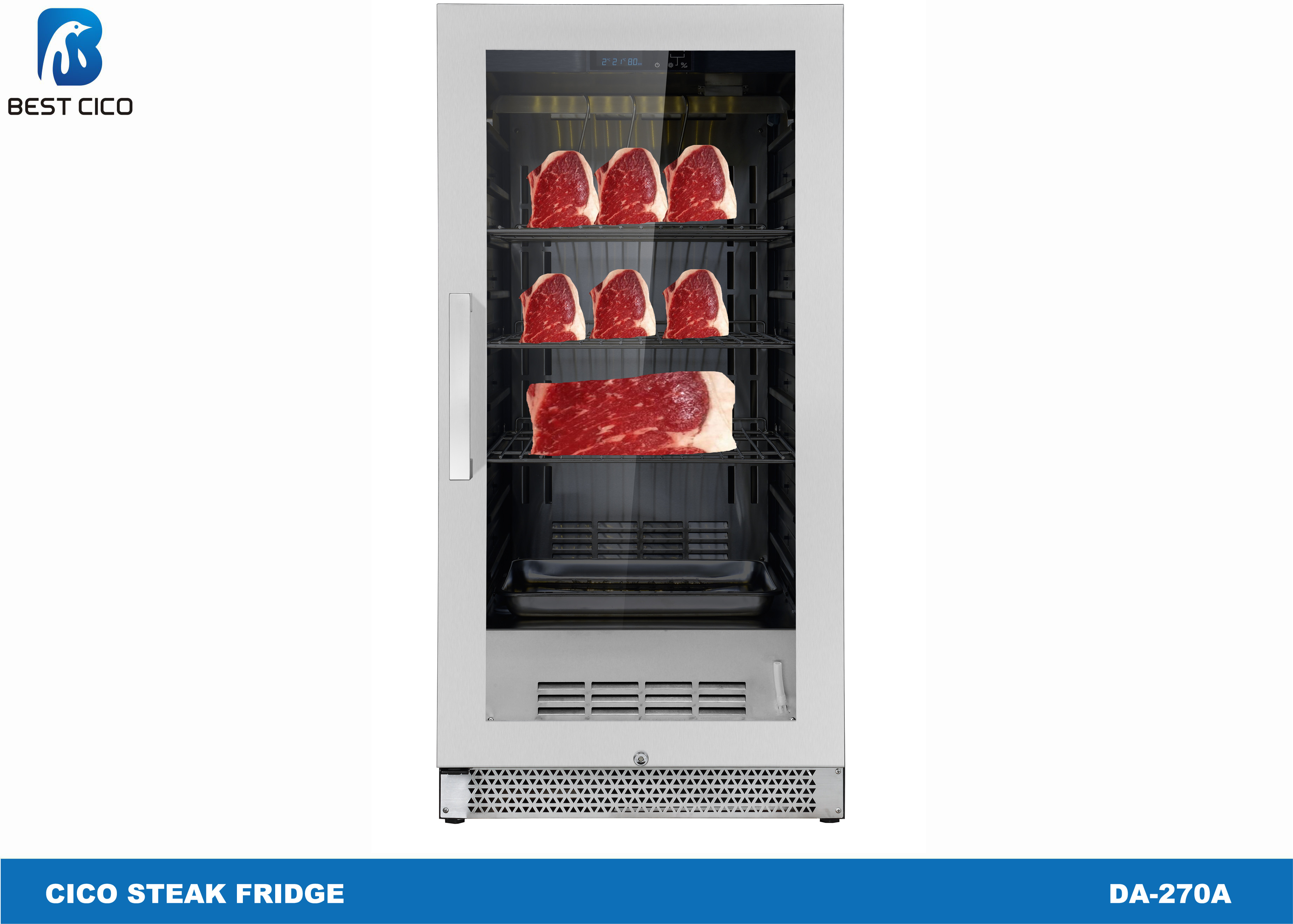 Residential 270L Dry Aging Beef Refrigerator With Blue LED Display