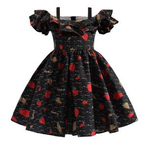 Wholesale Summer Printed Flower Ruffle Princess Dress Frock Full Sleeve Pleated Retro Style from china suppliers