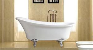 Wholesale Classical 67 Inch Acrylic Soaking Tubs , Zinc Alloy Claw Foot Freestanding Slipper Tub from china suppliers