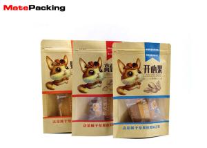 Wholesale Kraft Paper Food Packaging Pouches , Stand Up Snack Zipper Paper Pouch With Window from china suppliers