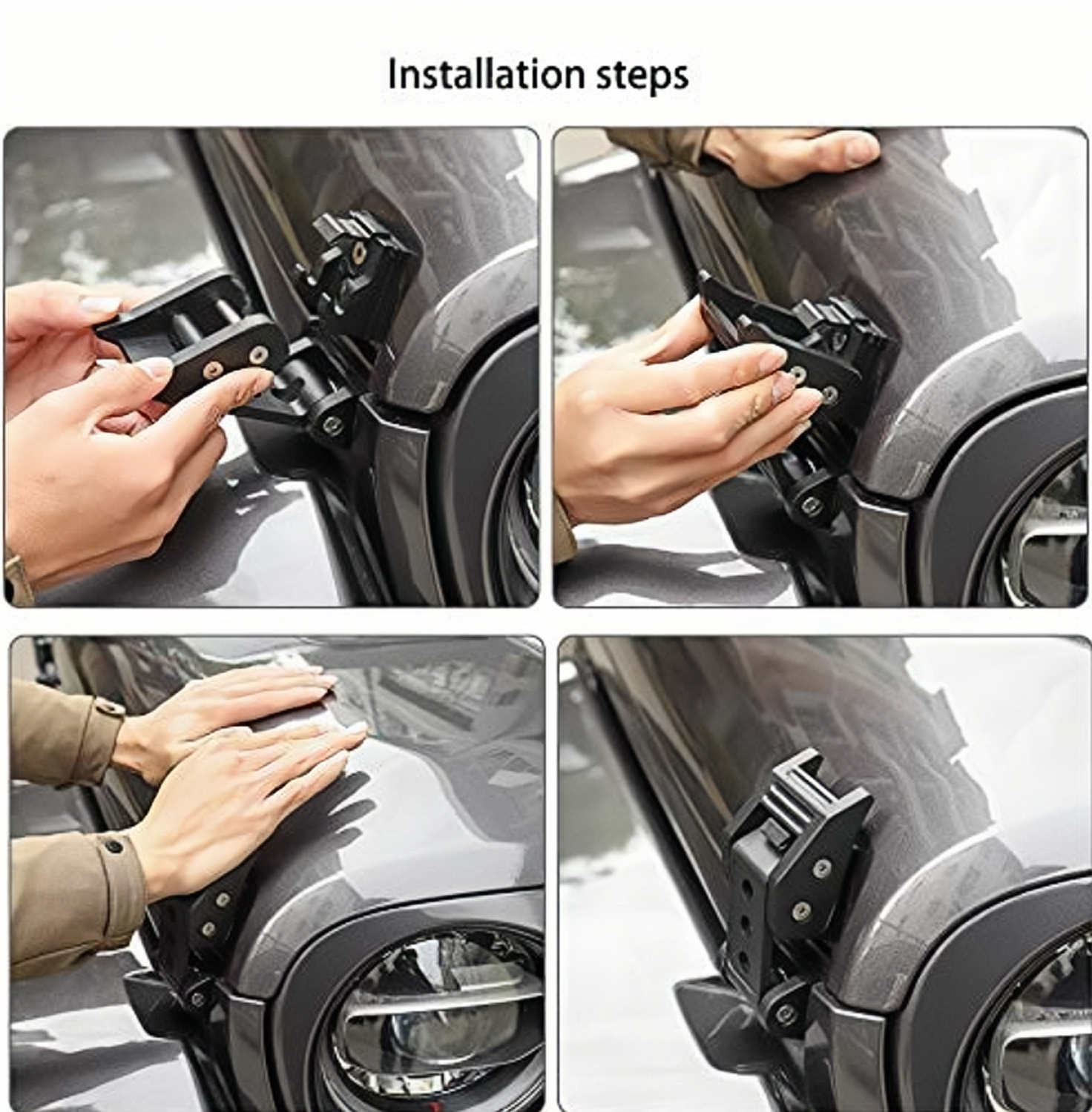 Stainless Black Lock Car Accessories Steel Locking Hood Latch Catch Kit For Jeep Wrangler JK