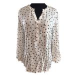 Stain Printed M Loose Fit Ladies Casual Blouse