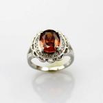 Fashion Jewelry 8mmx10mm Oval Cut Pink Cubic Zircon 925 Silver Ring(R19)