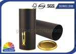 Gold Stamping Logo Black Paper Packaging Tube With Metal Plug Personalised