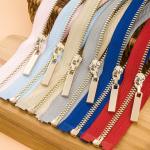 Durable Metal Zipper Gold Teeth Zinc Alloy Open Type Clothing Accessories