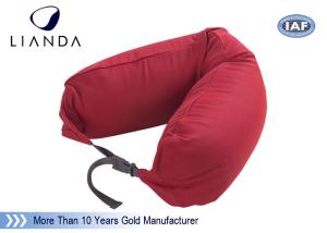 Wholesale Promotional Gift Red Memory Foam Pillows For Car / Train , Microbeads Material from china suppliers