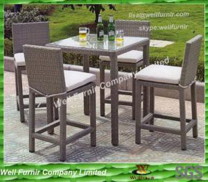 China 5pcs UV resistant wicker bistro set for bar on sale