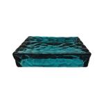 Honeycomb Debossed Design Glass Bathroom Accessories In Red And Green