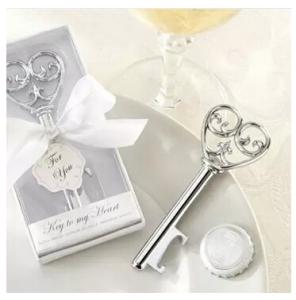 Wholesale Promotioal Wedding Gift stainless steel bottle opener corkscrew stopper heart key shape from china suppliers