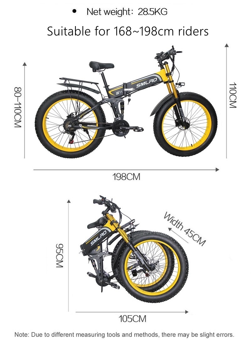 1kw Motor Folding Fat Tyre Electric Bike , ODM Electric Assist Mountain Bike