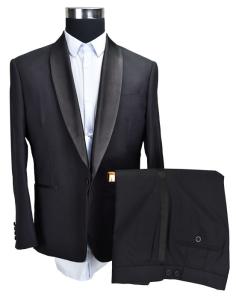 Wholesale 2 Piece Mens Tuxedo Suit Shawl Lapel Wedding Black Viscose Polyester from china suppliers