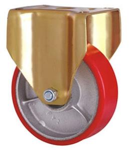 Wholesale PU On Cast Iron Castor Wheels , 1000lbs 6 Inch Heavy Duty Caster Wheels from china suppliers