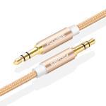 24K Gold Plating Stereo Aux Cable Nylon Weave 3.5 Mm Auxiliary Audio Cable