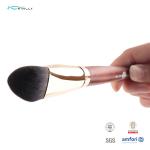 Cruelty Free Vegan Taklon Kabuki Face Brush Rose Gold Brass Ferrule