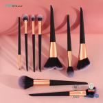 OEM Customized Makeup Brush Set 9PCS Aluminum Ferrule Plastic Handle
