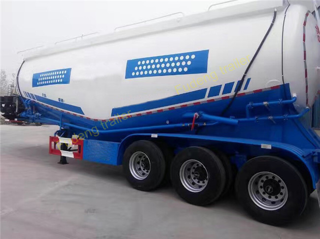 3 Axle 35cbm - 55cbm Powder Bulk Cement Semi Trailer With 12 Wheeler