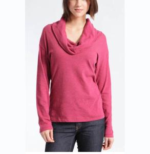 Wholesale WOMEN'S 55% COTTON/45% LINEN COWL COLLAR KNITTED SWEATER from china suppliers