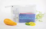cosmetics packaging PVC transparent k slider plastic bag with pink zipper,