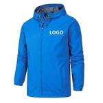 Solid Color Outer Wear Apparel Windproof Storm Jacket Men Hooded Thin Coat