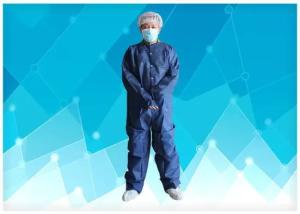 Wholesale Blue Disposable Coveralls Lightweight Economical Waterproof Disposable Coveralls from china suppliers