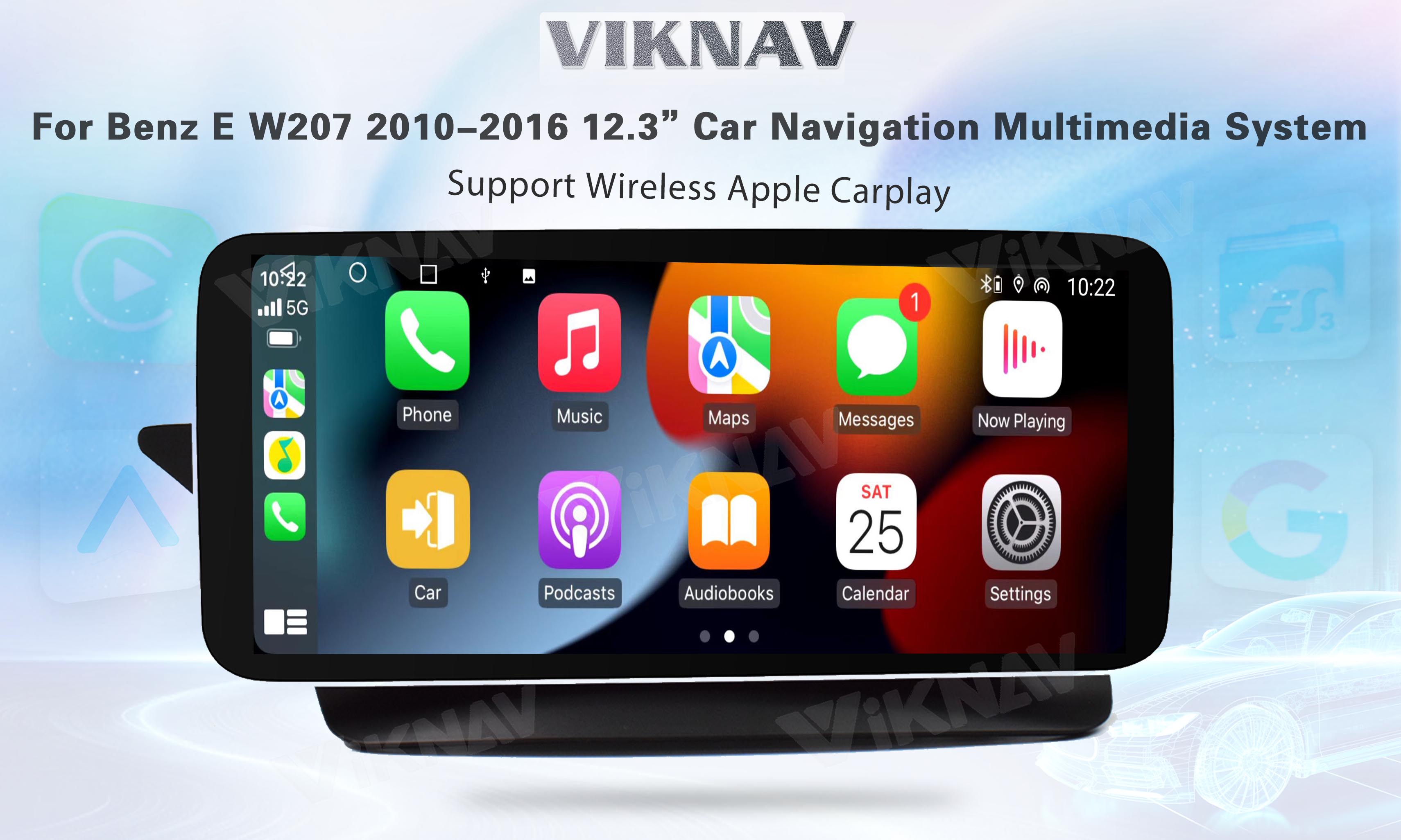 Viknav 12.3 Inch Android Car With Screen Multimedia Player For Mercedes Benz E Class W207 2010-2016 GPS 2Din NTG5.0