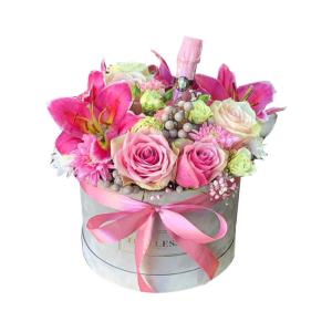 Wholesale 20*15CM Custom Order Velvet Cardboard Own Round Rose Paper Floral Flower Hat Box with Lid Bouquet Packaging from china suppliers