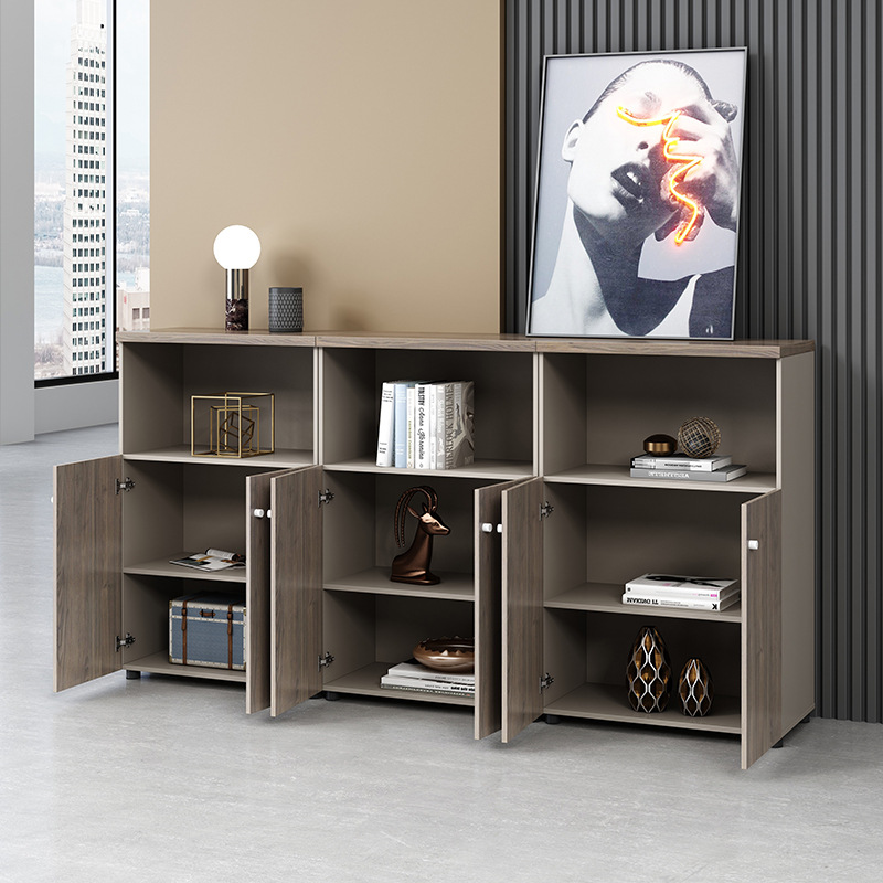 Wooden File Cabinet for Leisure Facilities and Open Storage Shelf in Office Building