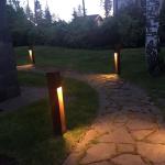 3000K Bollard Lighting Outdoor Corten Steel For Lawn
