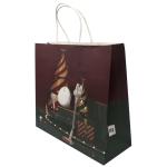 50mic CPP Kraft Paper Bags pantone Offset Paper Gift Bags For Grocery
