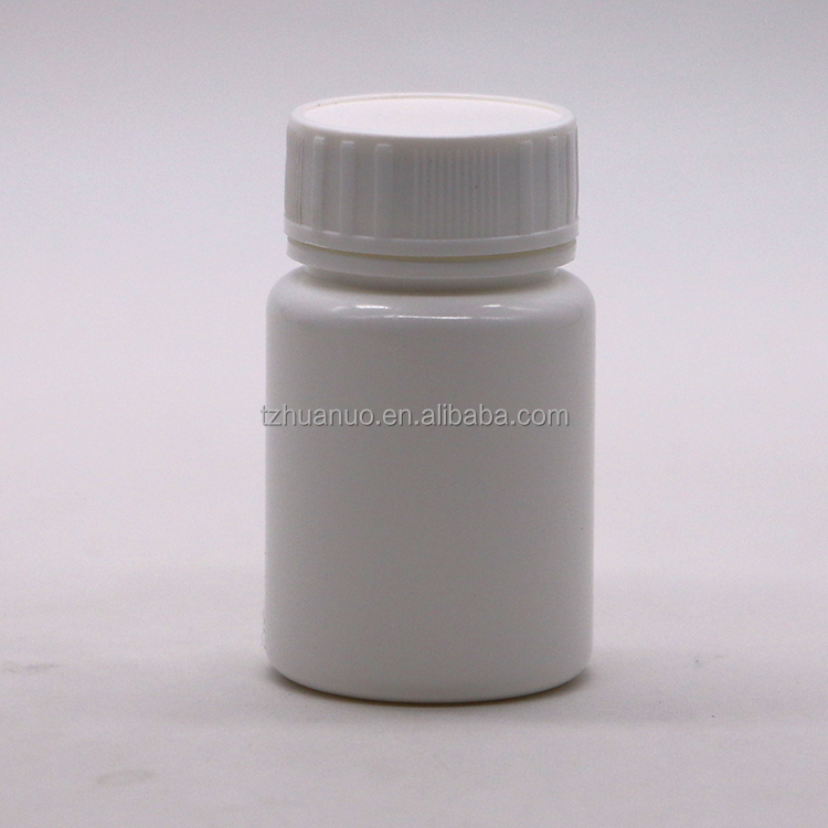 30ml Capacity HDPE Portable White Plastic Pill Tablet Container with Child Safety Cap