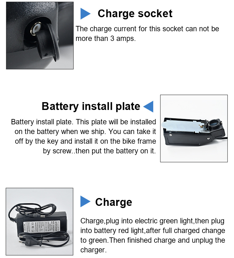 24V 8ah 9ah 10ah 12ah 20ah 18650 Lion 500W 1000W Ebike Electric Bicycle Rechargeable Lithium E--Bike Battery Pack Frog shape Li-ion 24V 10Ah Charger included