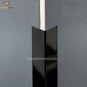 Wholesale 25*25 6063 Aluminum Tile Trim Shiny Black L Shape Wall Corner Protective from china suppliers