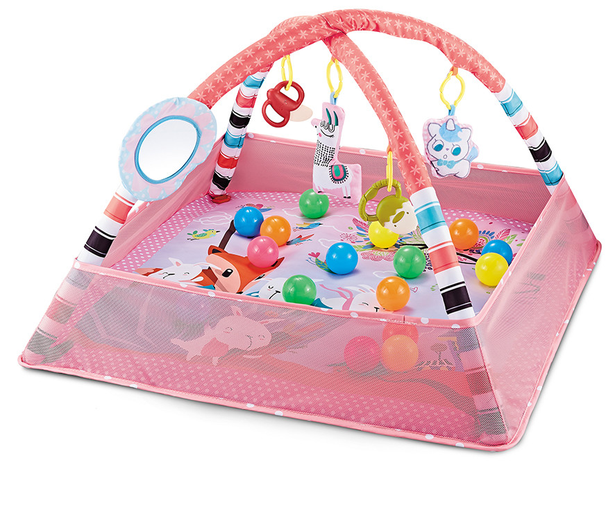 4-in-1 Baby Play Gym, Activity Gym Ball Pit with Sensory Toys for Newborn Infant Toddler to Develop Motor&Cognition