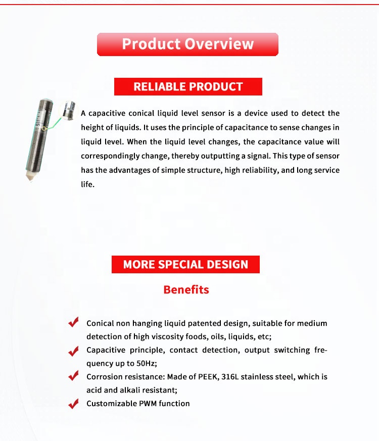 Water Measurement With Capacitive Conical Liquid Level Sensor High Accuracy