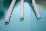 Oil Resistant Silicone Seal Strip , Silicone Extruded Gasket Profiles For Oven