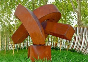 Wholesale Abstract Rusted Metal Sculpture , Contemporary Rusted Steel Garden Art from china suppliers