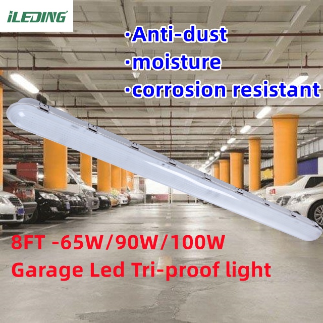 65W Led Workshop Light With Motion Sensor PC frosted Cover Tri-proof Vapor Tight Light