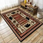 American Ethnic Style Living Room / Hotel Floor Carpets With Special Style