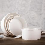 Double PE Coated 300gsm Paper Take Away Salad Bowls 1500ml
